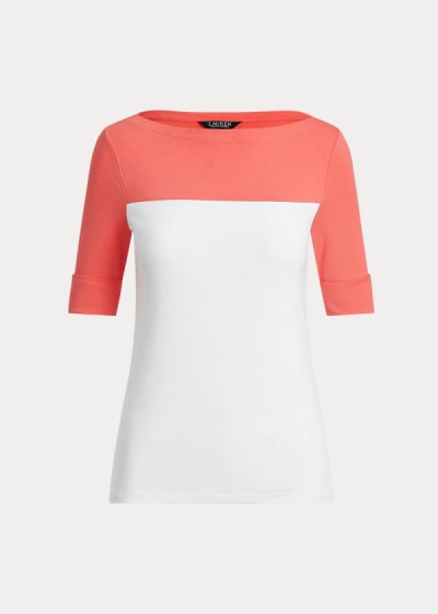 Women's Ralph Lauren Two-Tone Boatneck Tops | 572168VIT